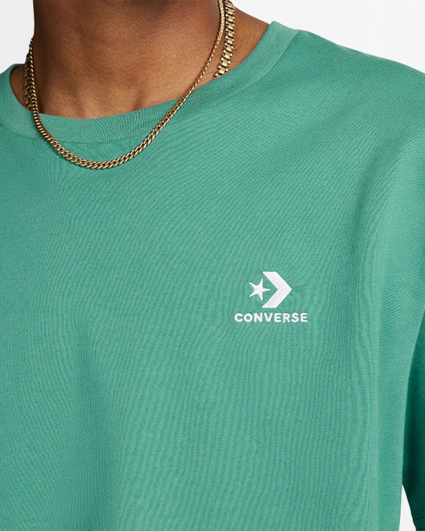 Camiseta Converse Go-To Embroidered Star Chevron Standard Fit Masculino Verdes | PT P080T19